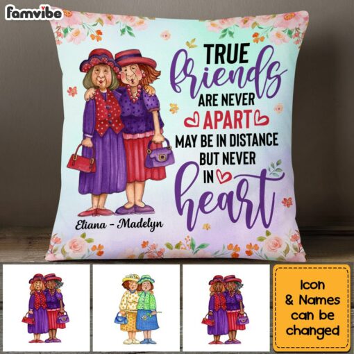 Personalized True Friends Never Apart Pillow