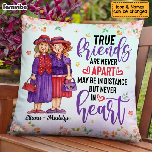 Personalized True Friends Never Apart Pillow