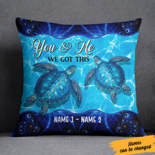 Personalized Turtle Couple We Got This Pillow