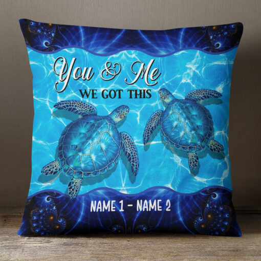 Personalized Turtle Couple We Got This Pillow