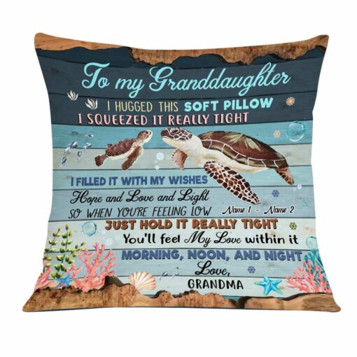 Personalized Turtle Granddaughter Hug This Pillow