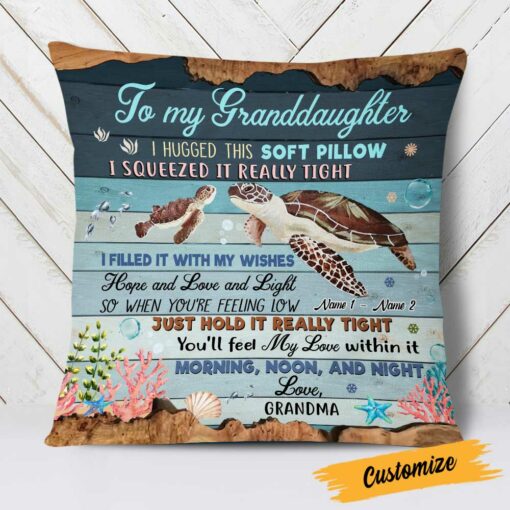 Personalized Turtle Granddaughter Hug This Pillow