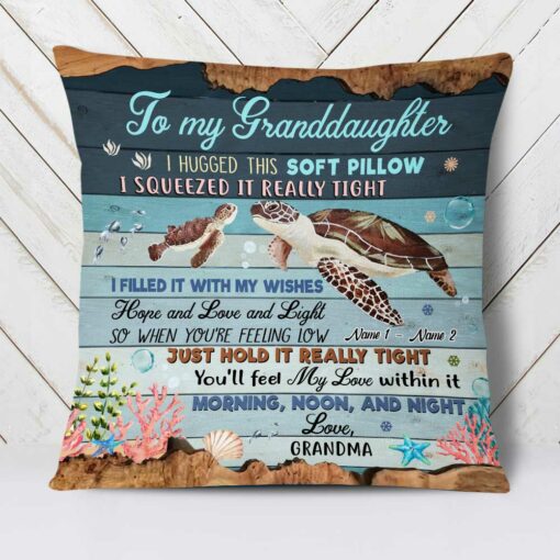 Personalized Turtle Granddaughter Hug This Pillow