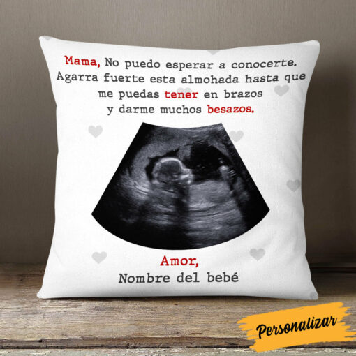 Personalized Ultrasound Mom Dad Spanish Mama Papa Ultrasonido Pillow