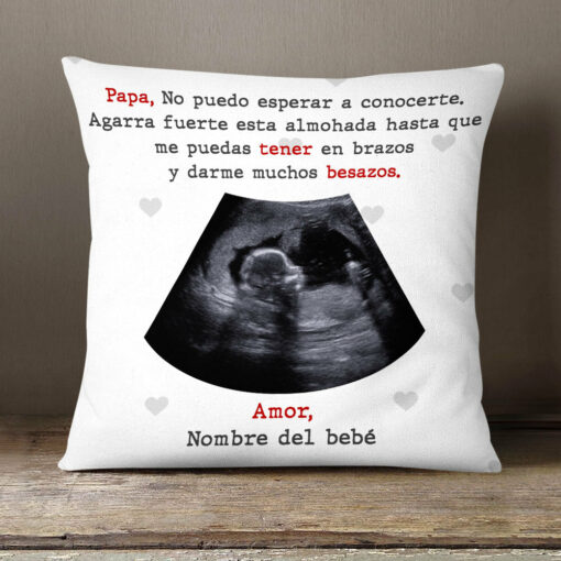 Personalized Ultrasound Mom Dad Spanish Mama Papa Ultrasonido Pillow