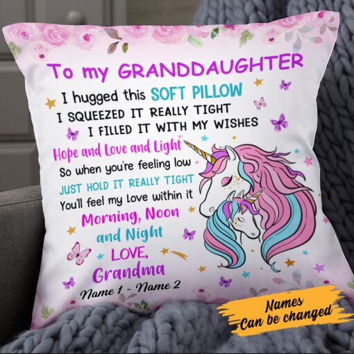 Personalized Unicorn Daughter Granddaughter Pillow