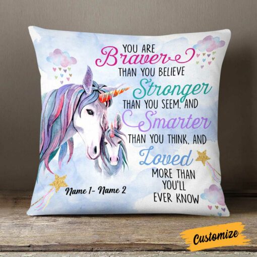 Personalized Unicorn Daughter Granddaughter Son Grandson Pillow