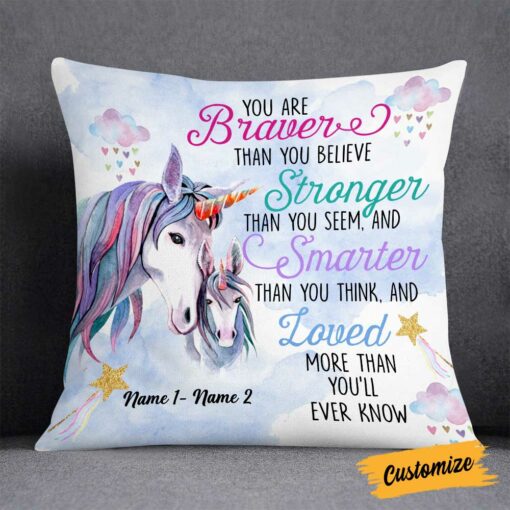 Personalized Unicorn Daughter Granddaughter Son Grandson Pillow