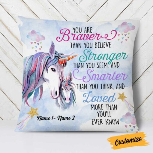 Personalized Unicorn Daughter Granddaughter Son Grandson Pillow