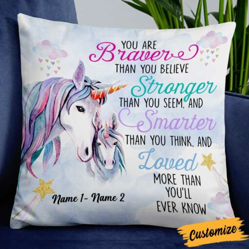 Personalized Unicorn Daughter Granddaughter Son Grandson Pillow