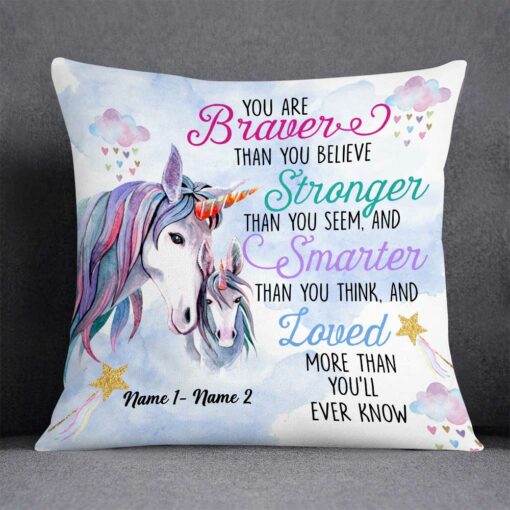 Personalized Unicorn Daughter Granddaughter Son Grandson Pillow