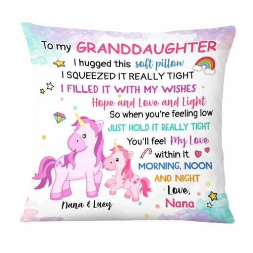 Personalized Unicorn Gifts For Granddaughter I Hugged This Pillow