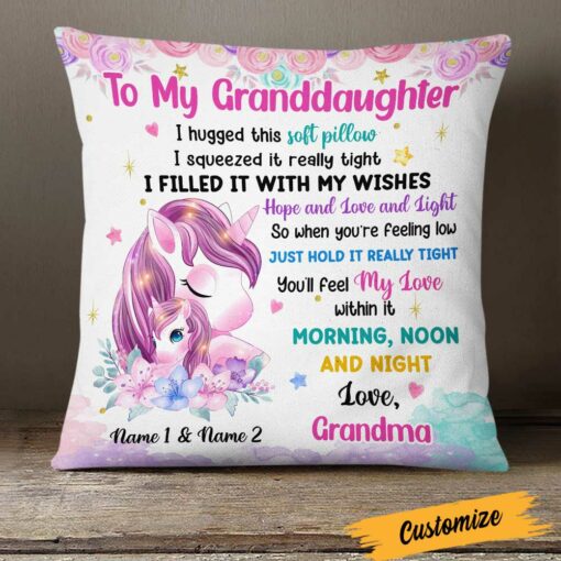 Personalized Unicorn Granddaughter Pillow