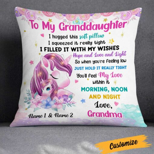 Personalized Unicorn Granddaughter Pillow