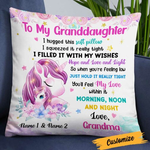 Personalized Unicorn Granddaughter Pillow