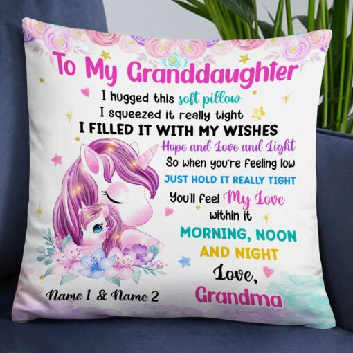 Personalized Unicorn Granddaughter Pillow