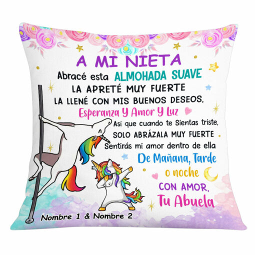 Personalized Unicorn Mam� Abuela Spanish Mom Grandma To Daughter Granddaughter Pillow