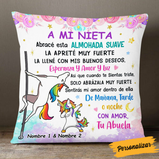 Personalized Unicorn Mam� Abuela Spanish Mom Grandma To Daughter Granddaughter Pillow