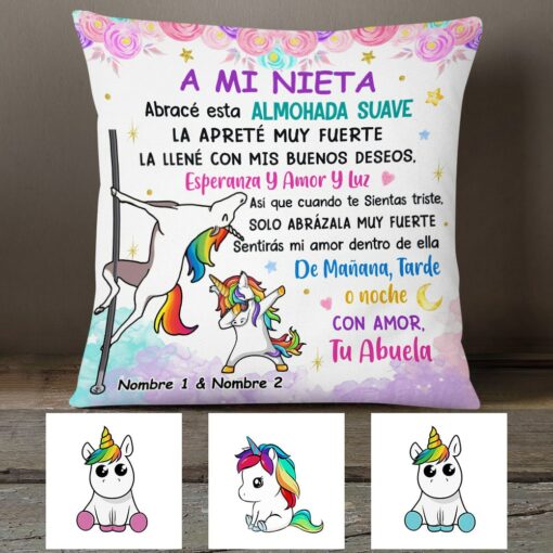 Personalized Unicorn Mam� Abuela Spanish Mom Grandma To Daughter Granddaughter Pillow