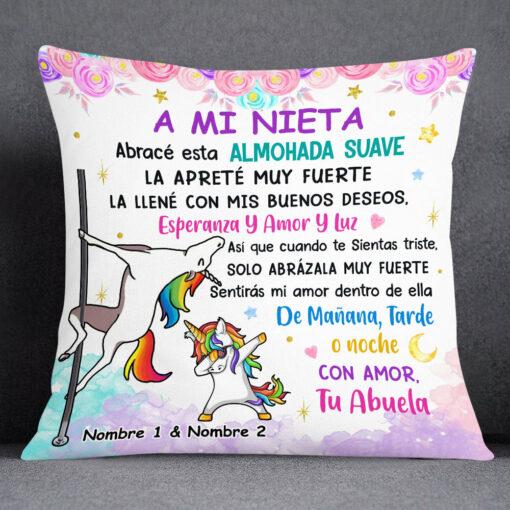 Personalized Unicorn Mam� Abuela Spanish Mom Grandma To Daughter Granddaughter Pillow