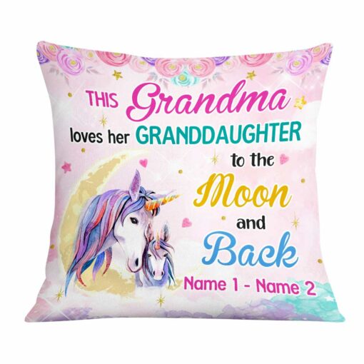 Personalized Unicorn Mom Grandma Daughter Granddaughter Pillow