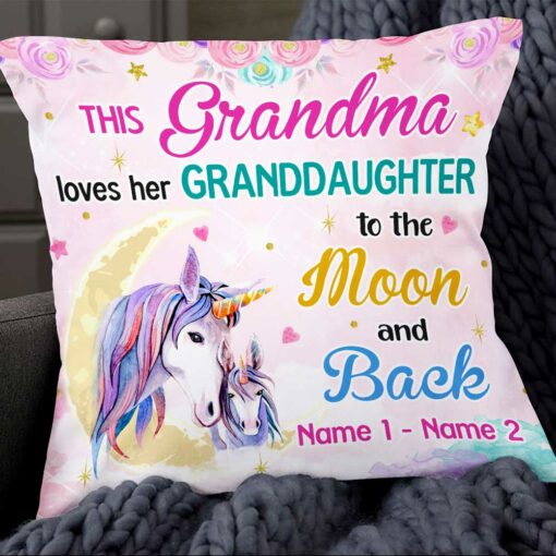 Personalized Unicorn Mom Grandma Daughter Granddaughter Pillow