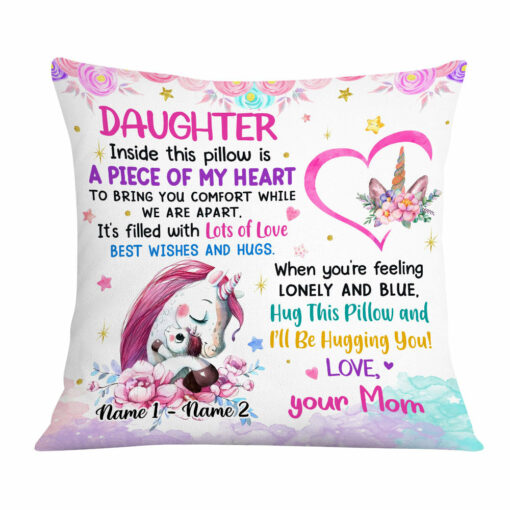 Personalized Unicorn Mom Grandma To Daughter Granddaughter Son Grandson Pillow