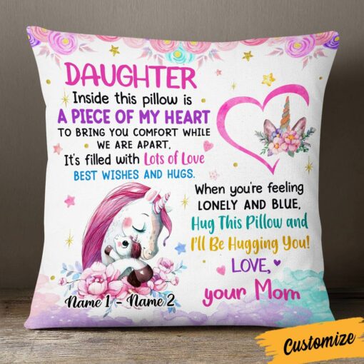 Personalized Unicorn Mom Grandma To Daughter Granddaughter Son Grandson Pillow