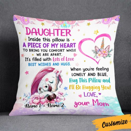 Personalized Unicorn Mom Grandma To Daughter Granddaughter Son Grandson Pillow