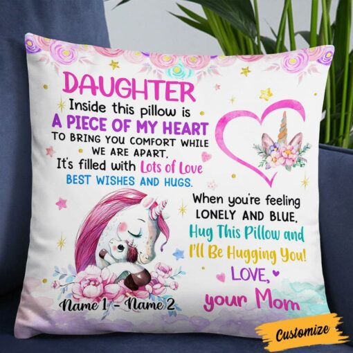 Personalized Unicorn Mom Grandma To Daughter Granddaughter Son Grandson Pillow