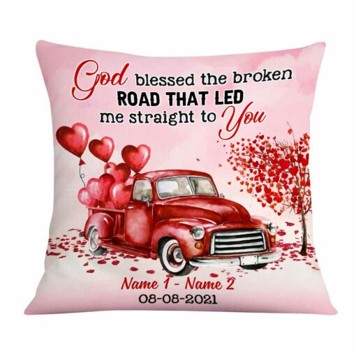 Personalized Valentine Couple God Bless Pillow