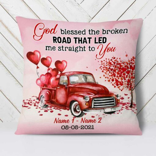 Personalized Valentine Couple God Bless Pillow