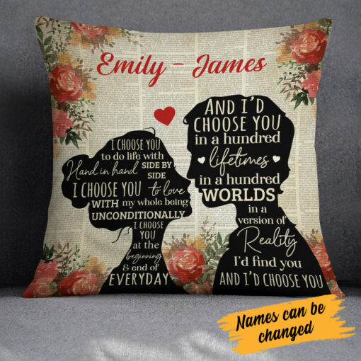 Personalized Valentine Couple I Choose You Pillow