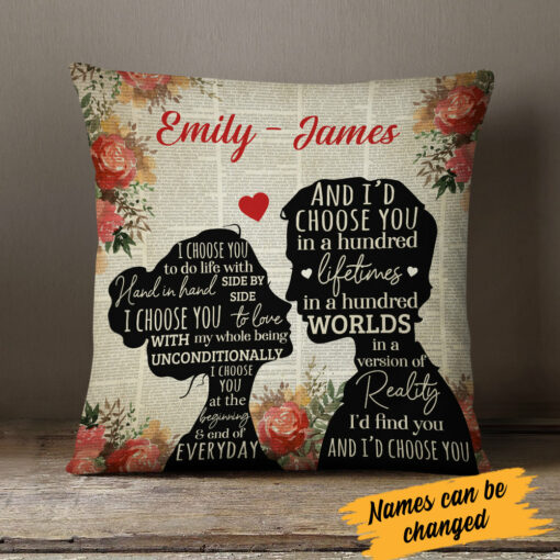 Personalized Valentine Couple I Choose You Pillow