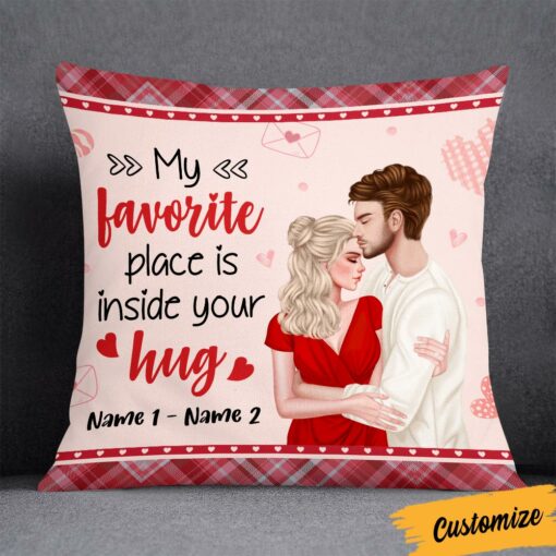 Personalized Valentine Couple Inside Your Hug Pillow