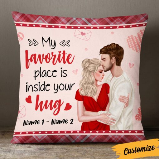 Personalized Valentine Couple Inside Your Hug Pillow