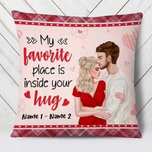 Personalized Valentine Couple Inside Your Hug Pillow