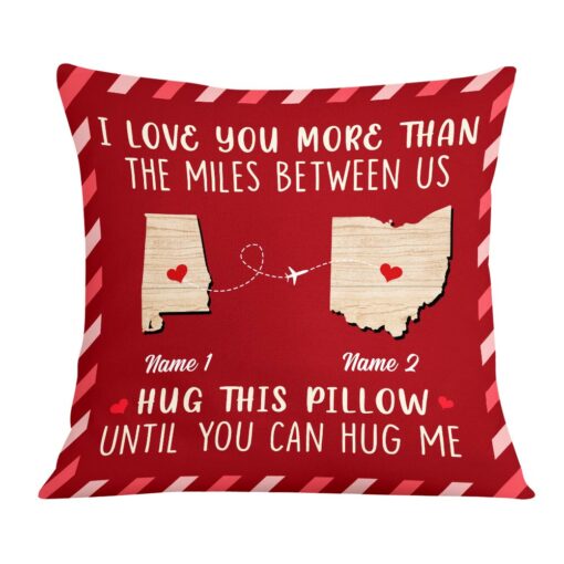 Personalized Valentine Couple Long Distance Hug Pillow