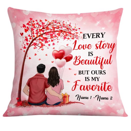 Personalized Valentine Couple Love Story Pillow