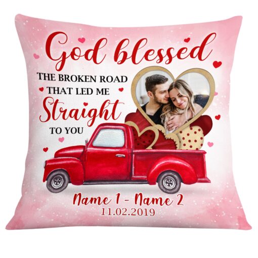 Personalized Valentine Couple Photo Pillow