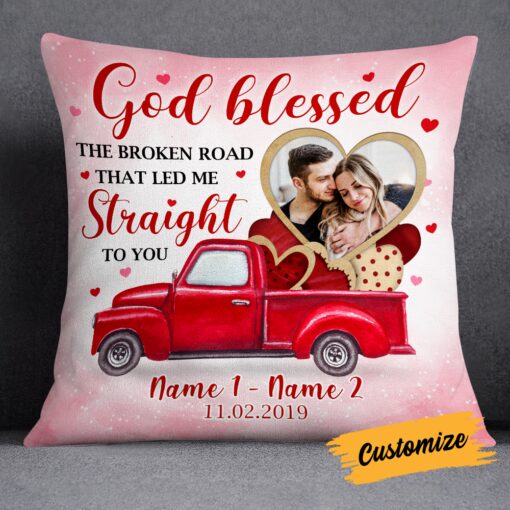 Personalized Valentine Couple Photo Pillow