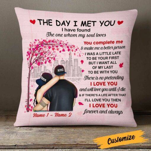 Personalized Valentines Couple Pillow