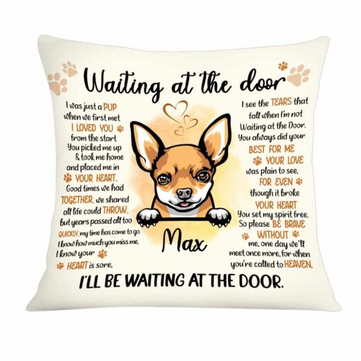 Personalized Waiting At The Door Dog Memo Pillow