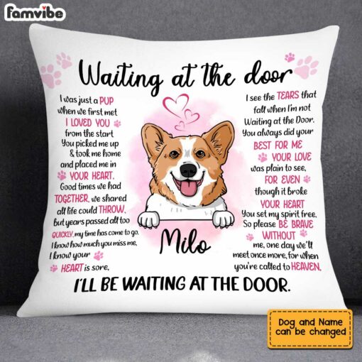 Personalized Waiting At The Door Dog Memo Pillow