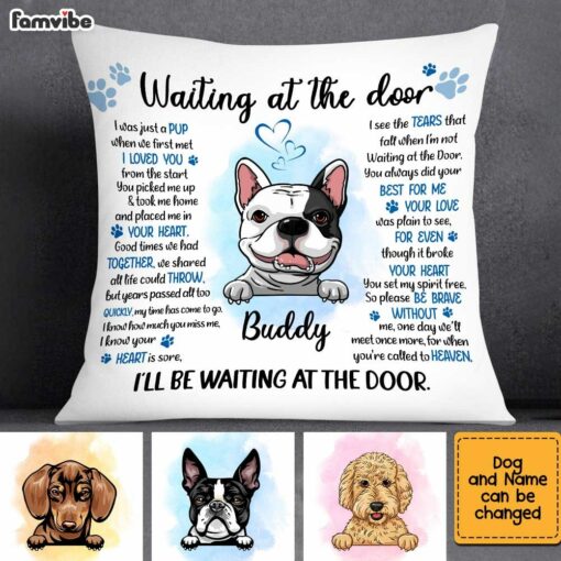 Personalized Waiting At The Door Dog Memo Pillow