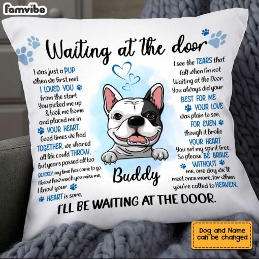 Personalized Waiting At The Door Dog Memo Pillow