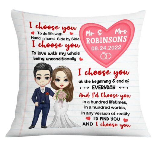 Personalized Wedding Couple Mr & Mrs Pillow