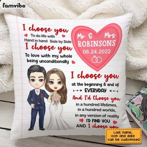 Personalized Wedding Couple Mr & Mrs Pillow