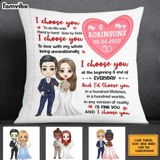 Personalized Wedding Couple Mr & Mrs Pillow