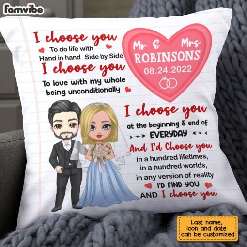 Personalized Wedding Couple Mr & Mrs Pillow